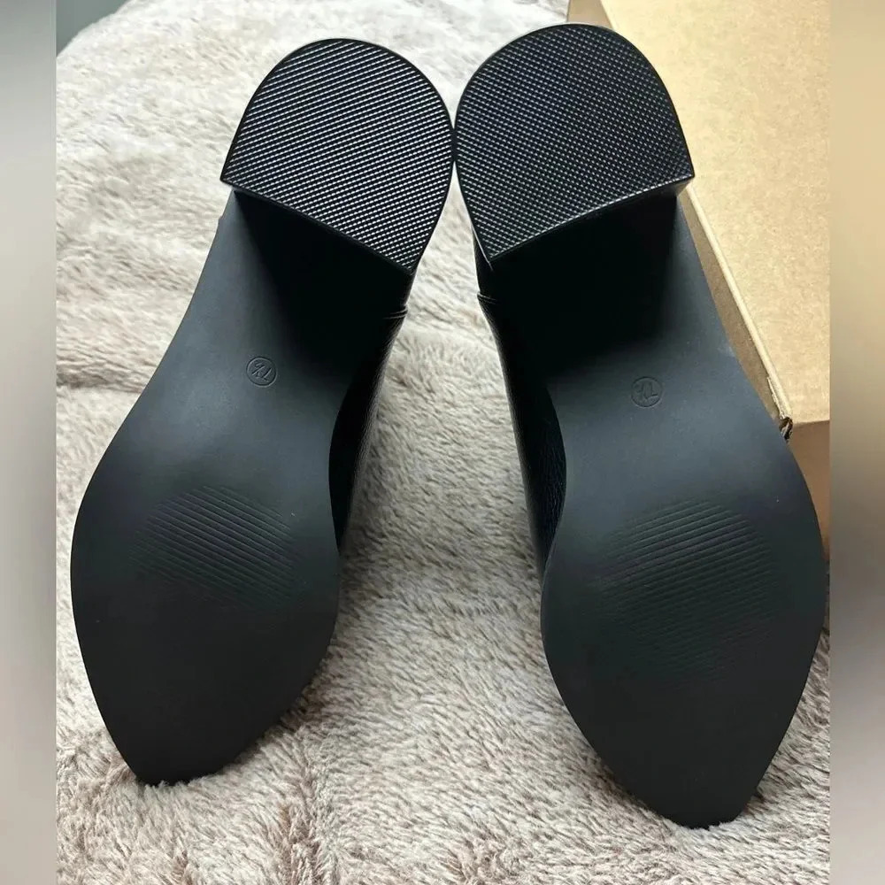 VETASTE Pointed Toe Stacked Chunky Block Heel Ank… - image 10